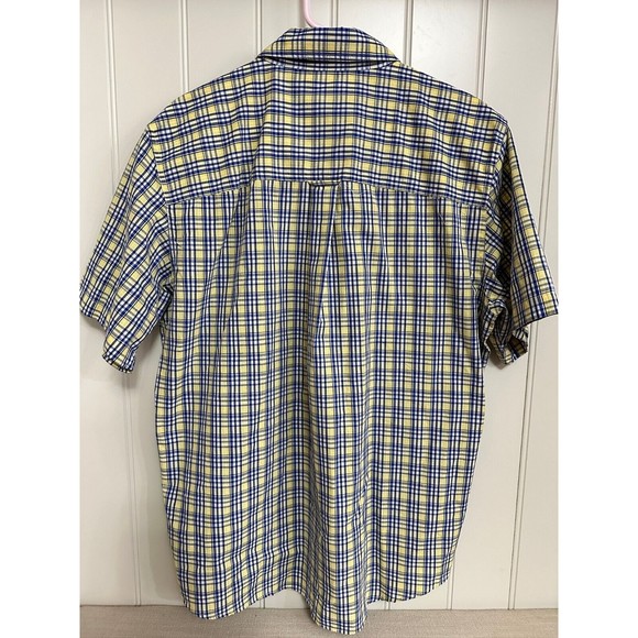 Chaps Easy Care Yellow Plaid Button Down‎ Shirt - Short Sleeve - XL, NWOT - Picture 4 of 5